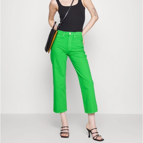 FRAME Le Jane Crop High Rise Straight Leg Jeans - Picture 2 of 8